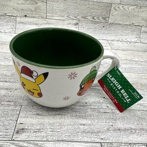 Brand NWT 2024 Ceramic Pokemon Christmas Sleigh Bell Bistro 24 OZ Coffee Mug